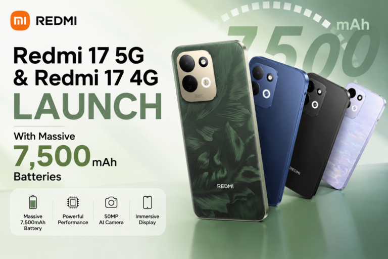 Redmi 17 5G and Redmi 17 4G Launch With Massive 7,500mAh Batteries